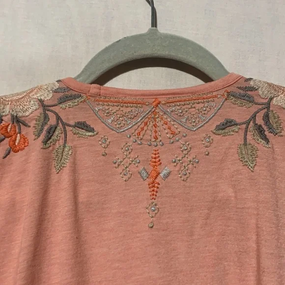 Johnny Was Calida Embroidered Floral Boho Top - Picture 8 of 9